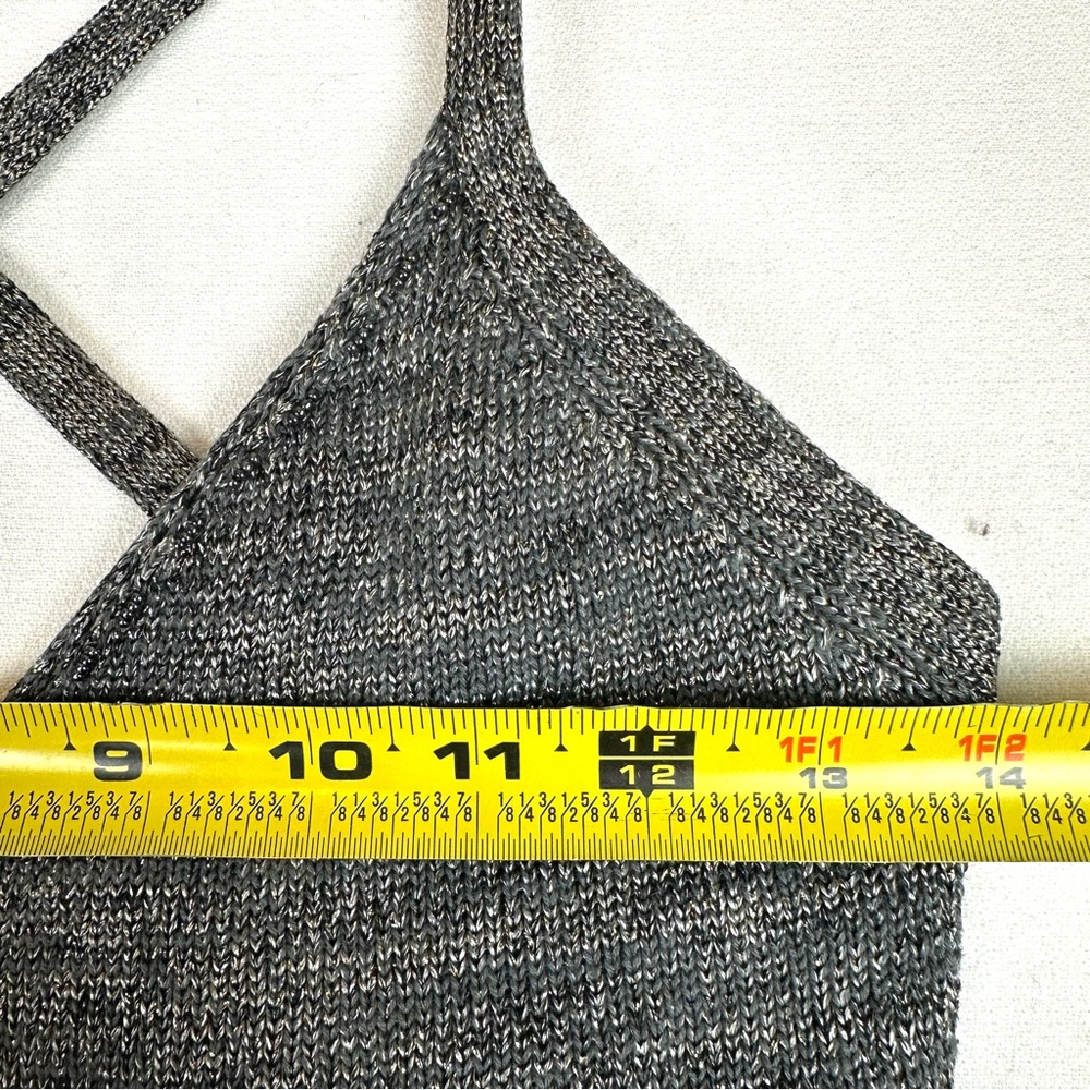 Easel Crochet Beaded Metallic Sweater Tank Criss Cross Back - Picture 7 of 8